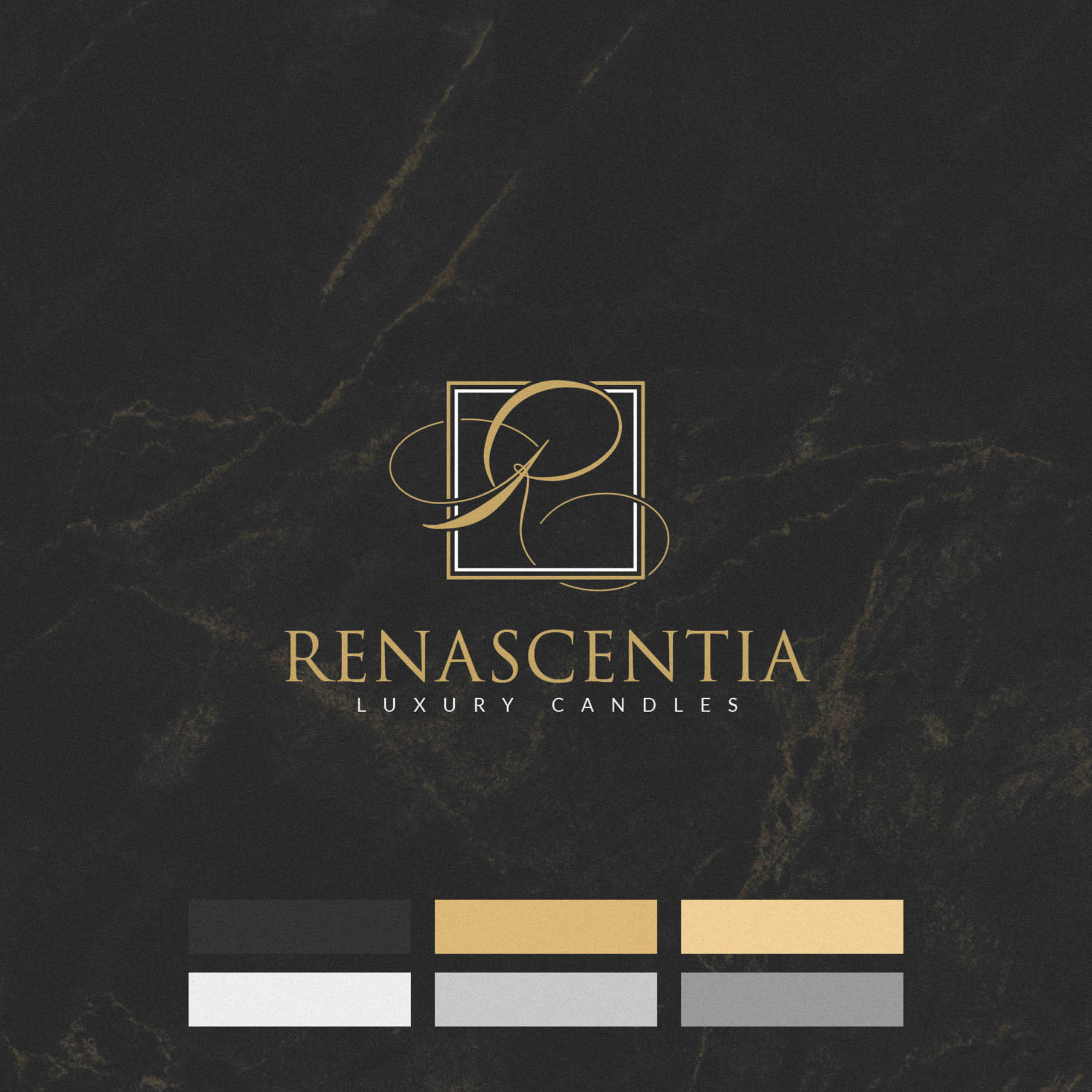 Renascentia luxury candle brand identity logo design london