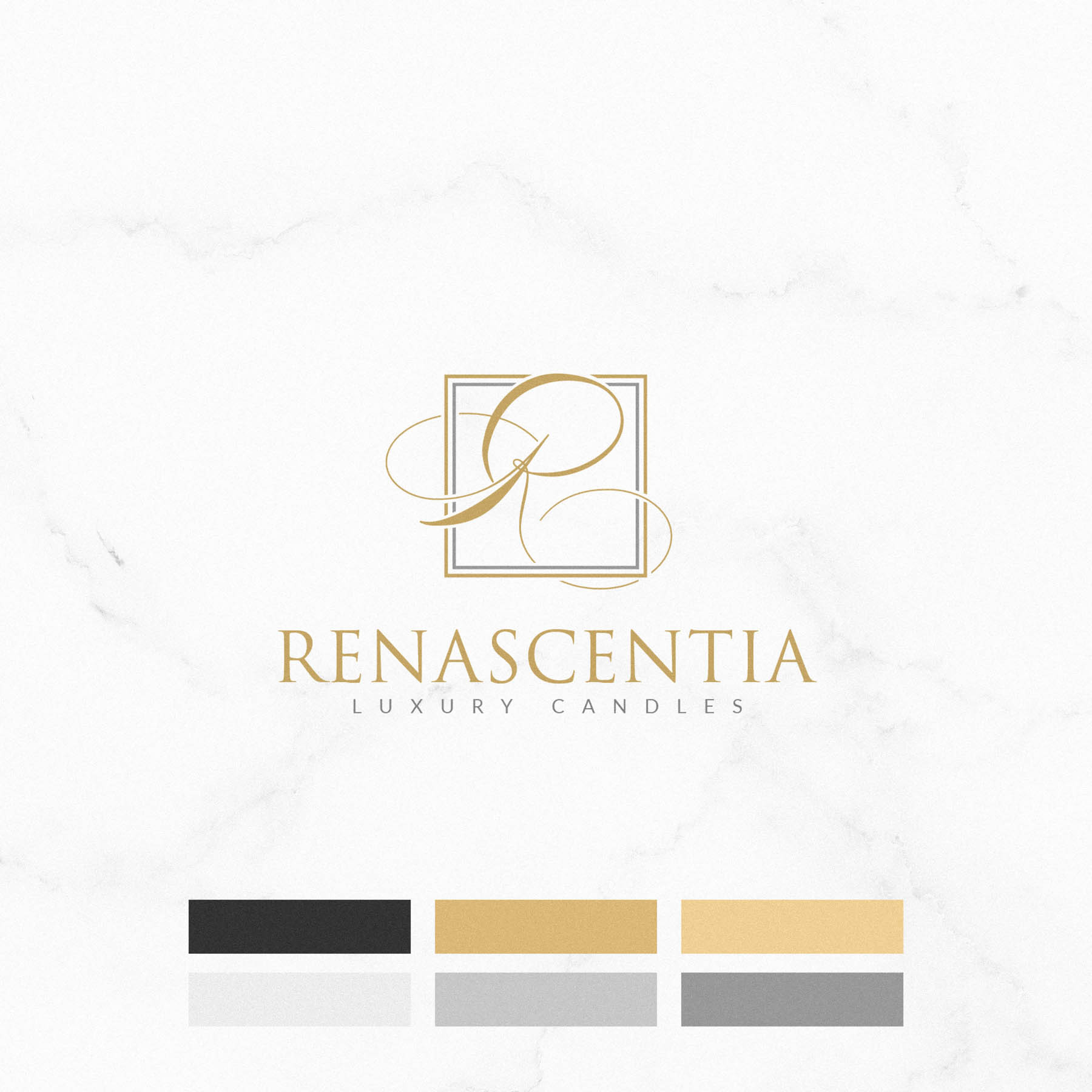 Renascentia luxury candle brand identity logo design london13