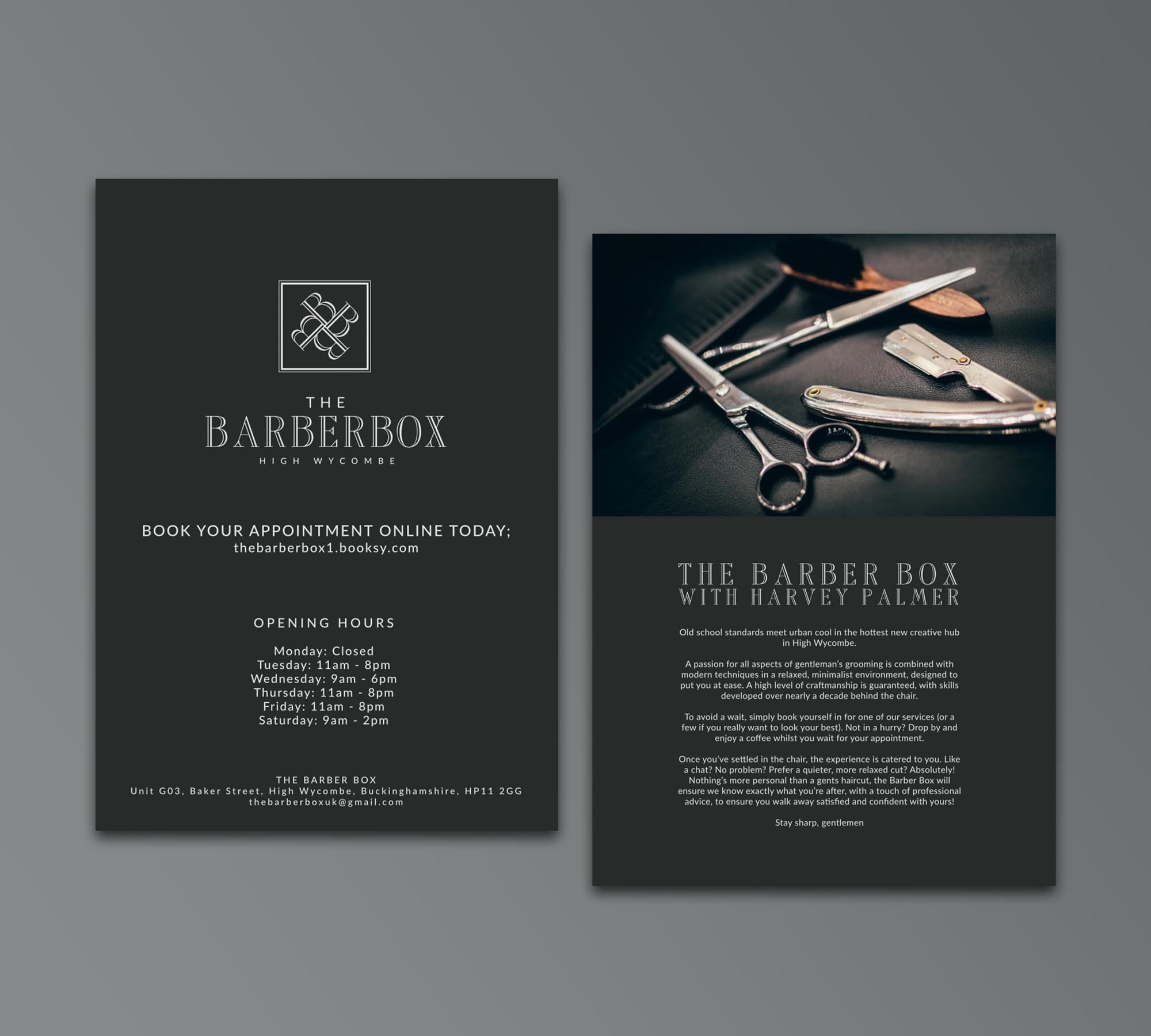 Leaflet Design the barberbox london