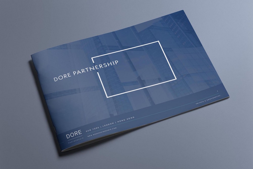 Dore Partnership A4 Brochure design corporate print & digital design