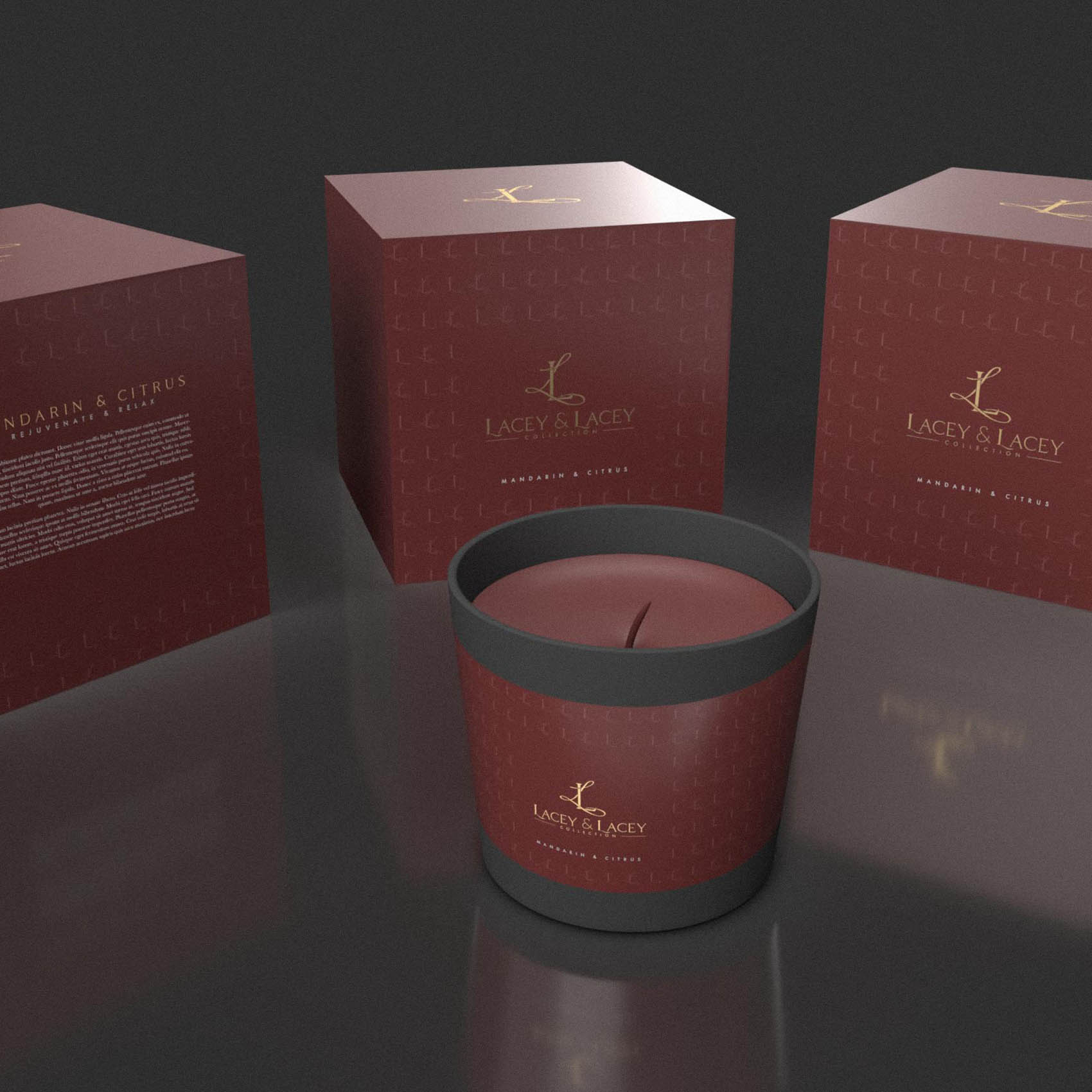 Lacey & Lacey Luxury Candle Packaging Design