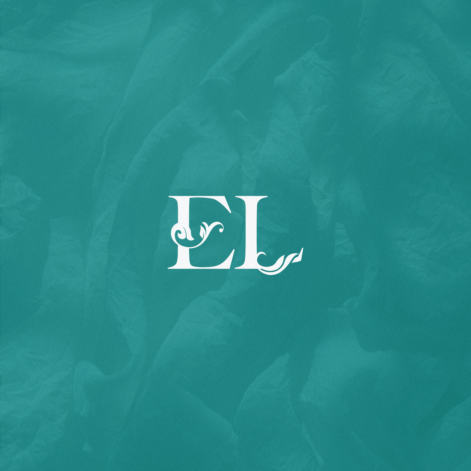high end therapy brand identity design teal copper monogram el 1