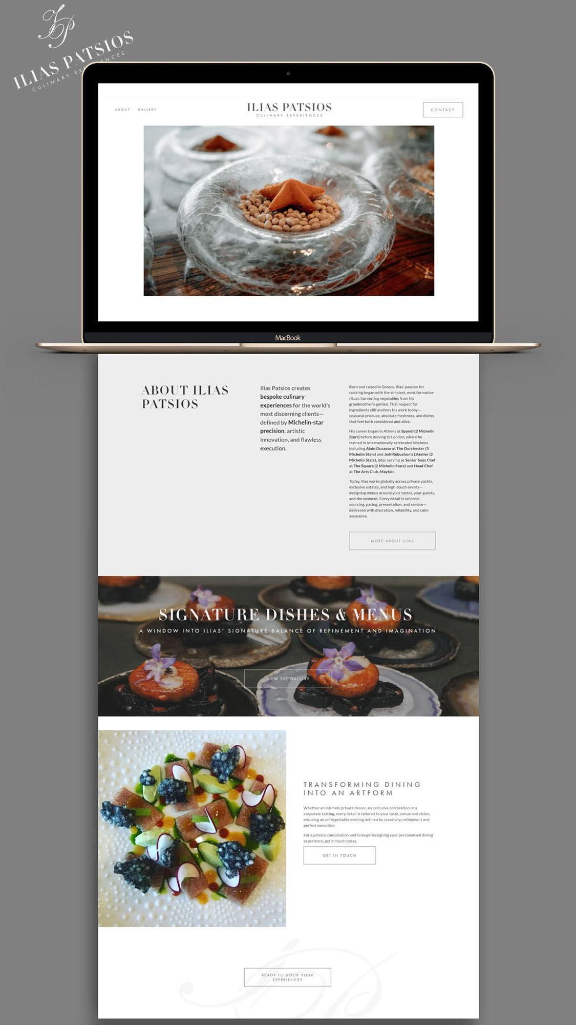 michelin star chef website design private chef