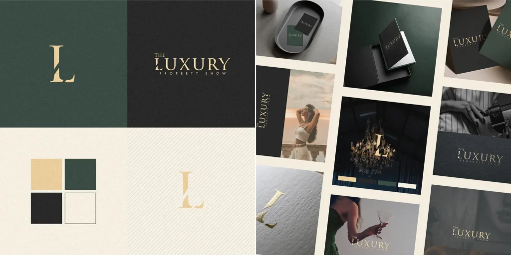 Colour in branding visual examples from leading high end brands - british green gold heritage luxury