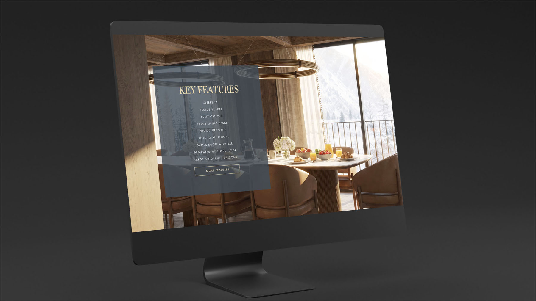 Exclusive luxury hospitality website - imac display preview