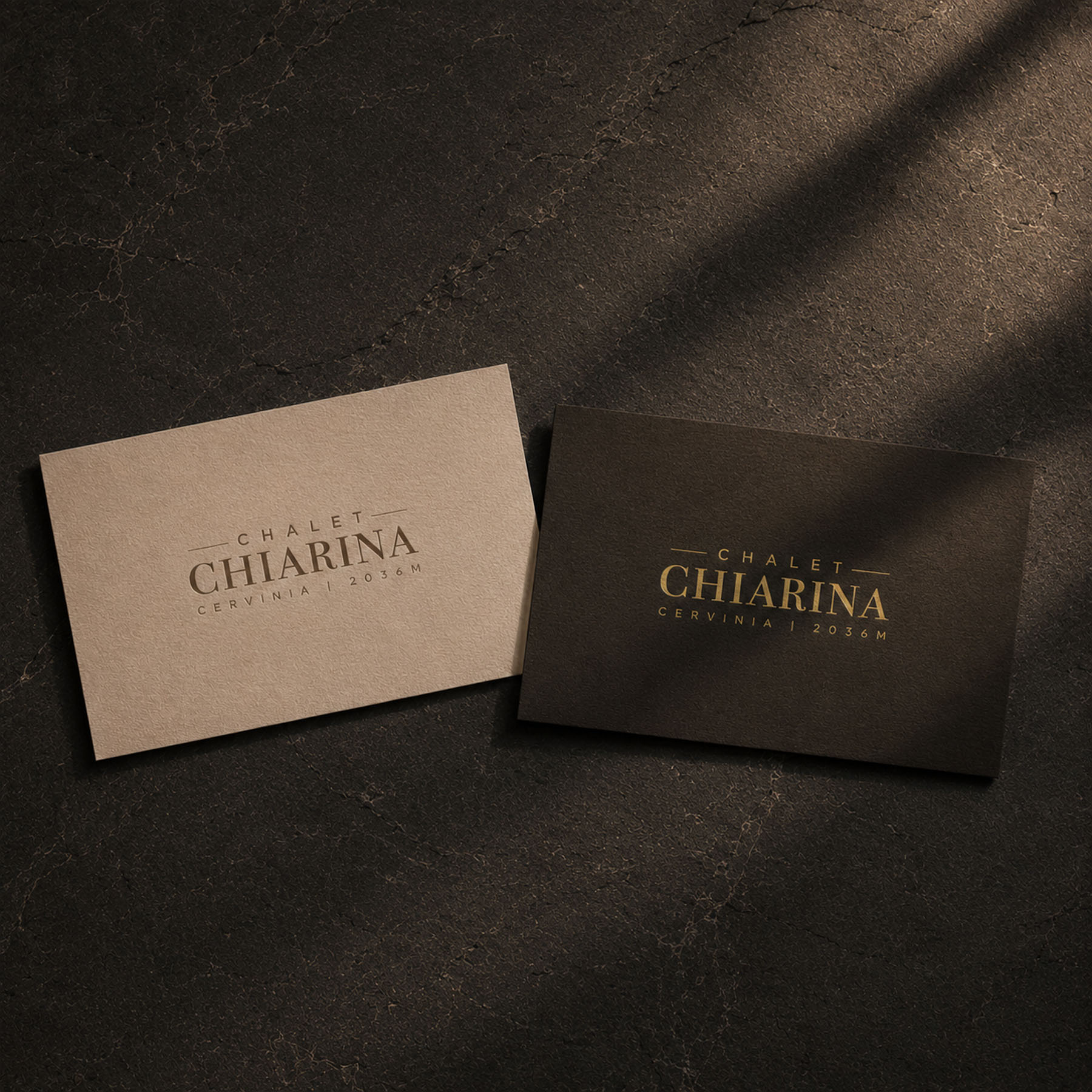 luxury chalet cervinia brand identity design - business cards