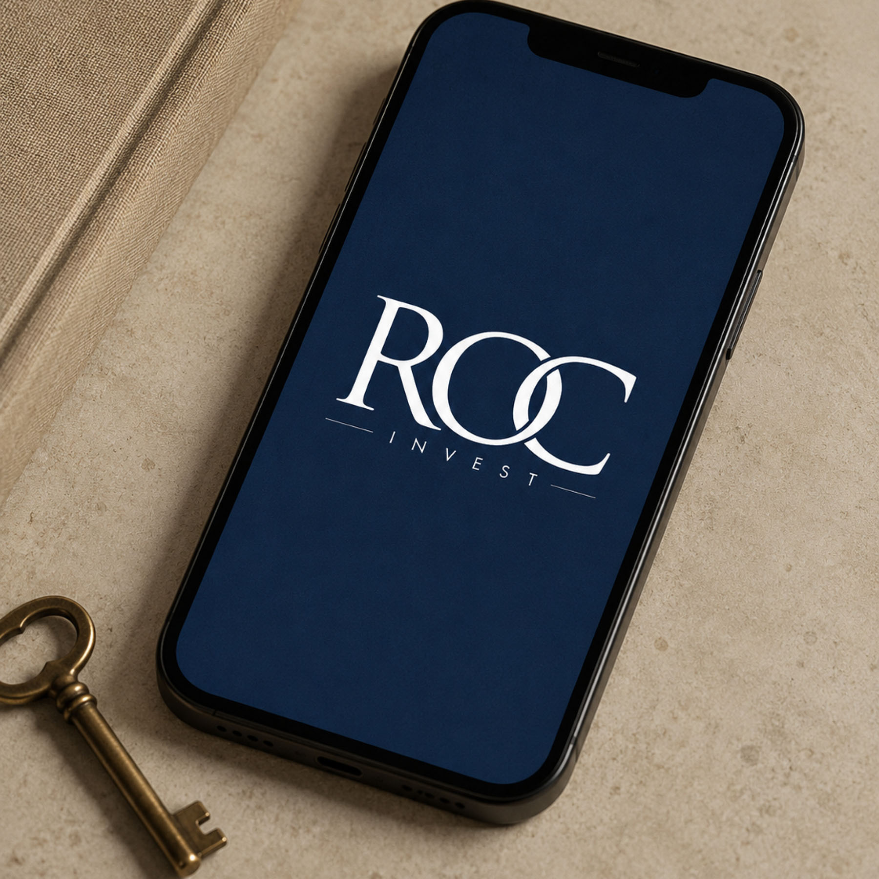 ROC Invest logo lockup showing the interlocking OC letterforms