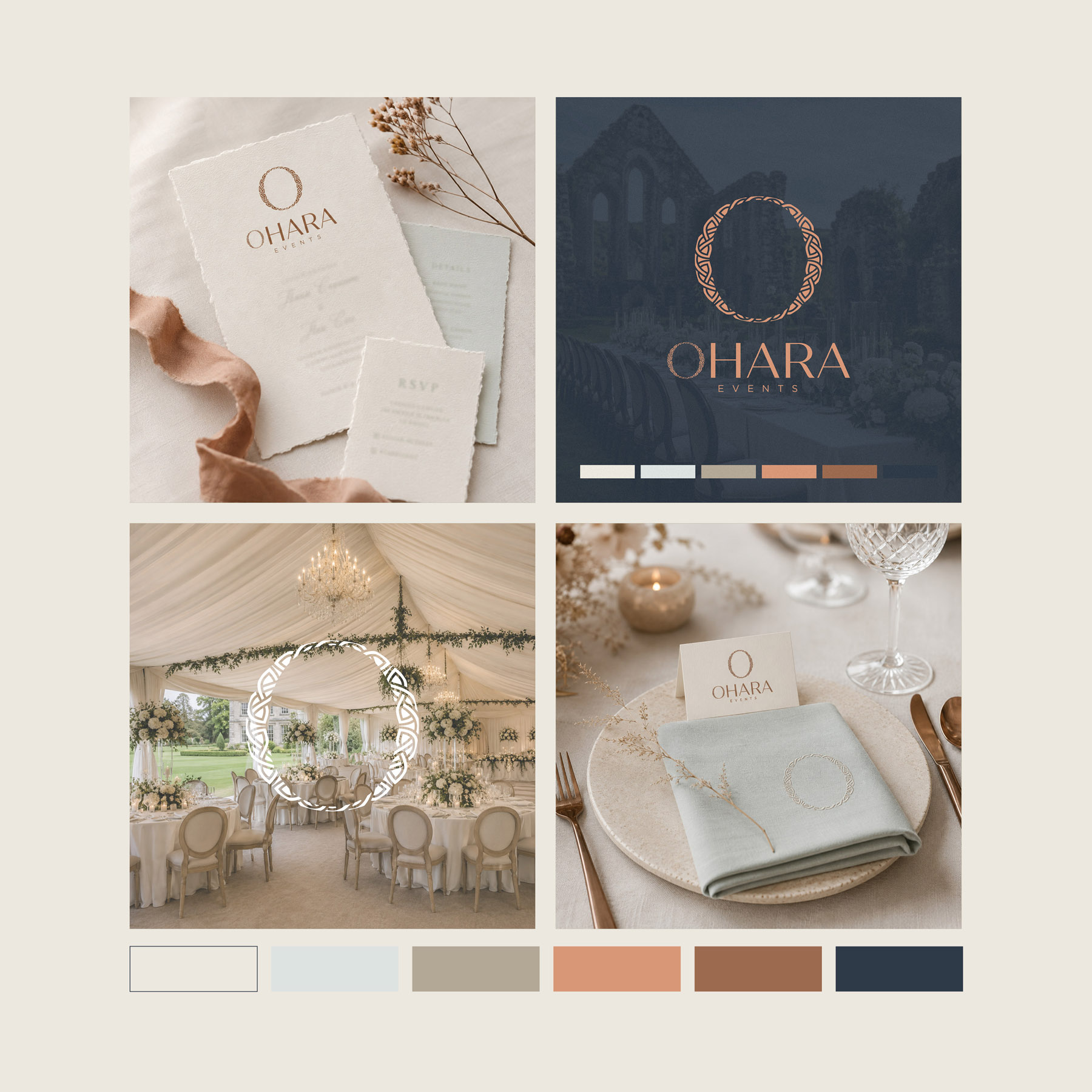 High end luxury brand identity showcased in various situations