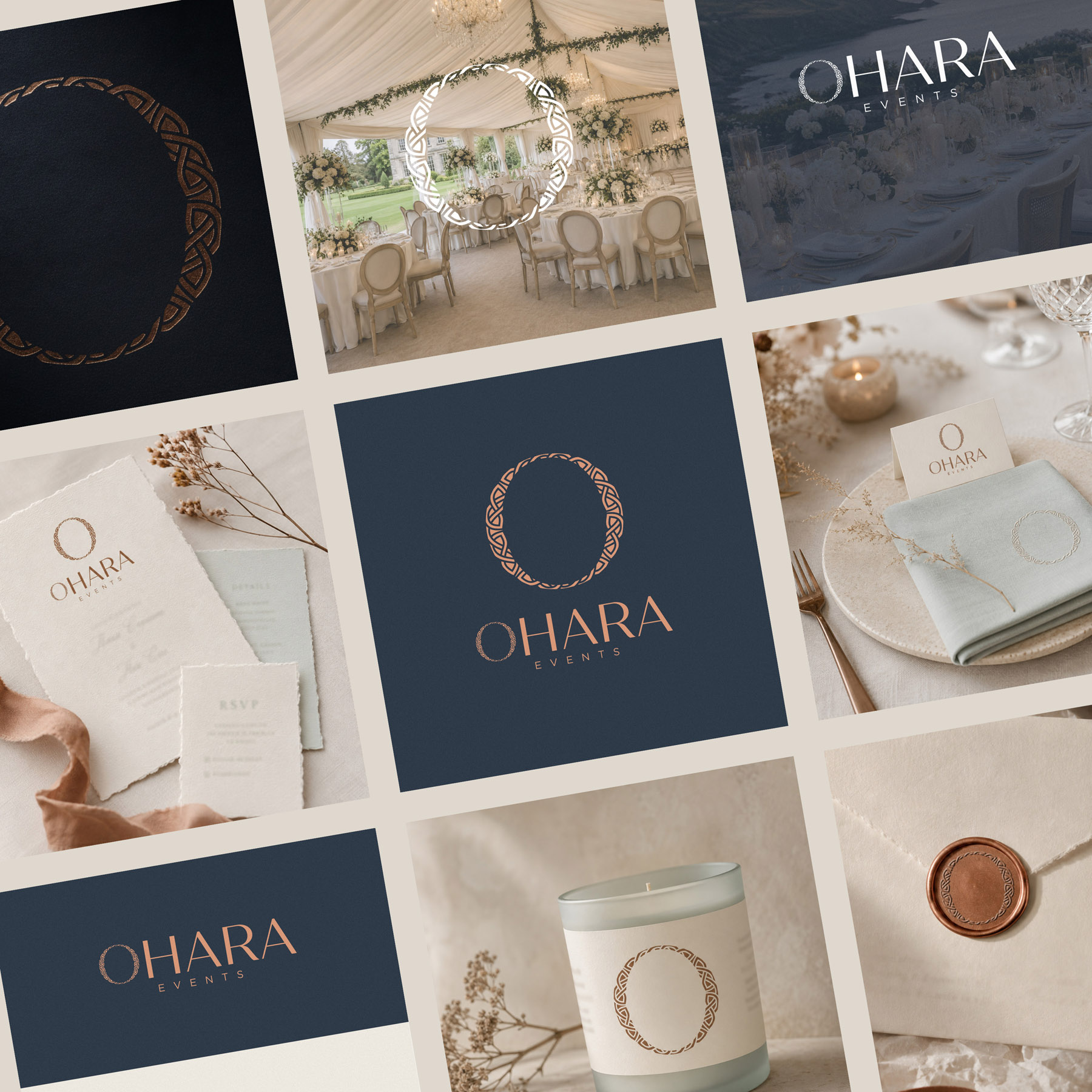 High end luxury brand identity showcased in various situations