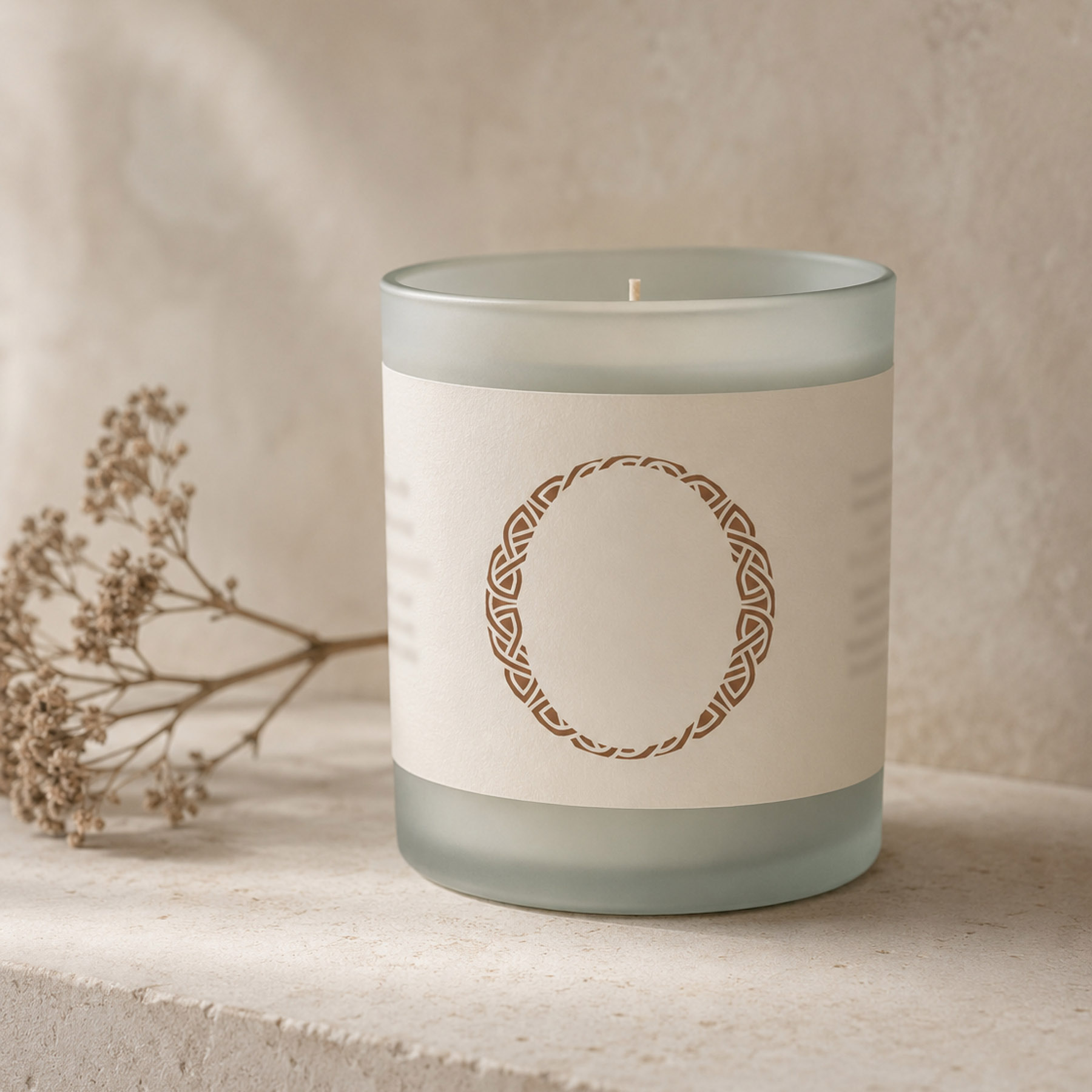 luxury logo design on candle votive