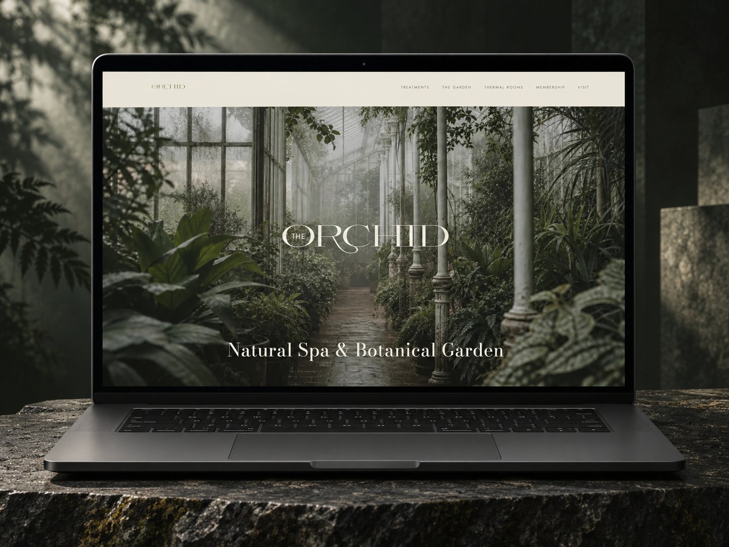 The Orchid vibe coded HTML website design shown on a laptop